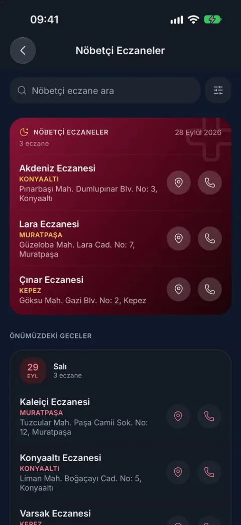 Nöbetçi Eczaneler